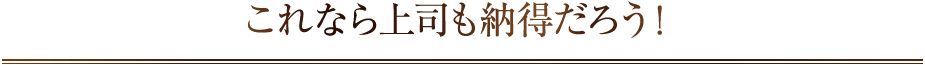 これなら上司も納得だろう！